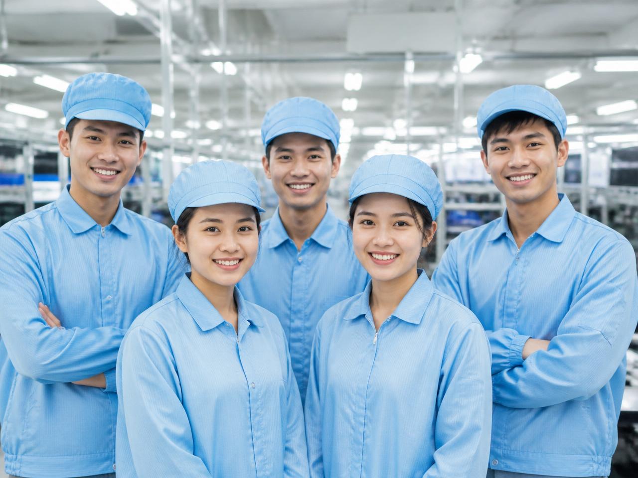 Công nhân khu công nghiệp đang làm việc
